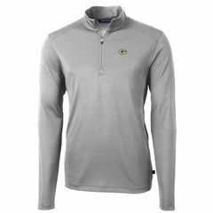 Green Bay Packers Cutter & Buck Big & Tall Virtue Eco Pique Quarter-Zip Pullover Jacket - Gray Pullover