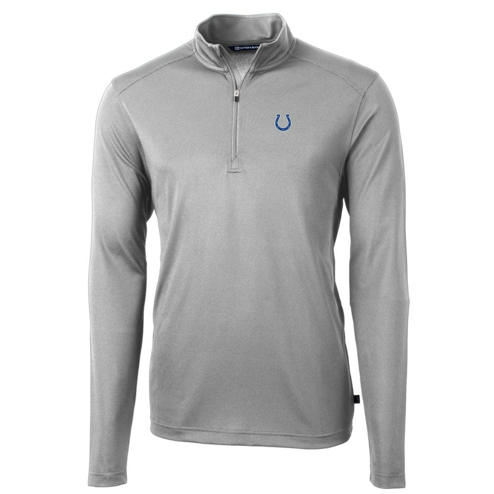 Indianapolis Colts Cutter & Buck Big & Tall Virtue Eco Pique Quarter-Zip Pullover Jacket - Gray Pullover