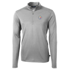 Pittsburgh Steelers Cutter & Buck Big & Tall Virtue Eco Pique Quarter-Zip Pullover Jacket - Gray Pullover