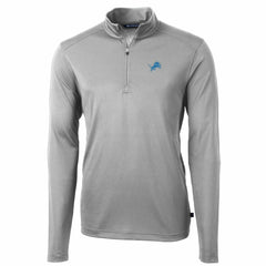 Detroit Lions Cutter & Buck Big & Tall Virtue Eco Pique Quarter-Zip Pullover Jacket - Gray Pullover