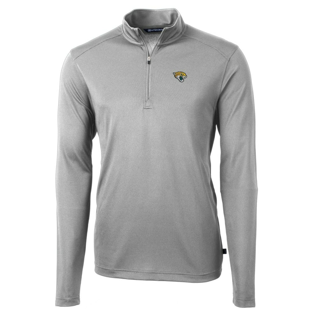 Jacksonville Jaguars Cutter & Buck Big & Tall Virtue Eco Pique Quarter-Zip Pullover Jacket - Gray Pullover