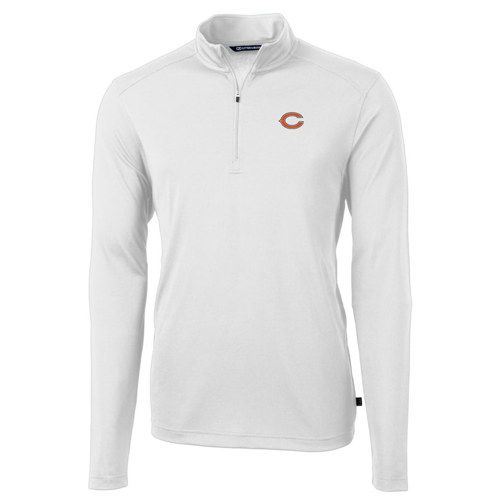 Chicago Bears Cutter & Buck Big & Tall Virtue Eco Pique Quarter-Zip Pullover Jacket - White Pullover