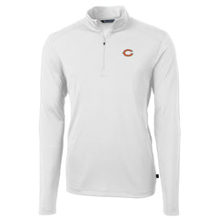 Chicago Bears Cutter & Buck Big & Tall Virtue Eco Pique Quarter-Zip Pullover Jacket - White Pullover