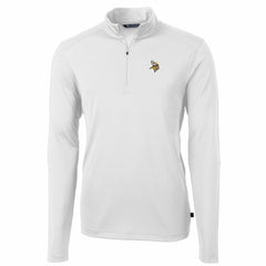 Minnesota Vikings Cutter & Buck Big & Tall Virtue Eco Pique Quarter-Zip Pullover Jacket - White Pullover
