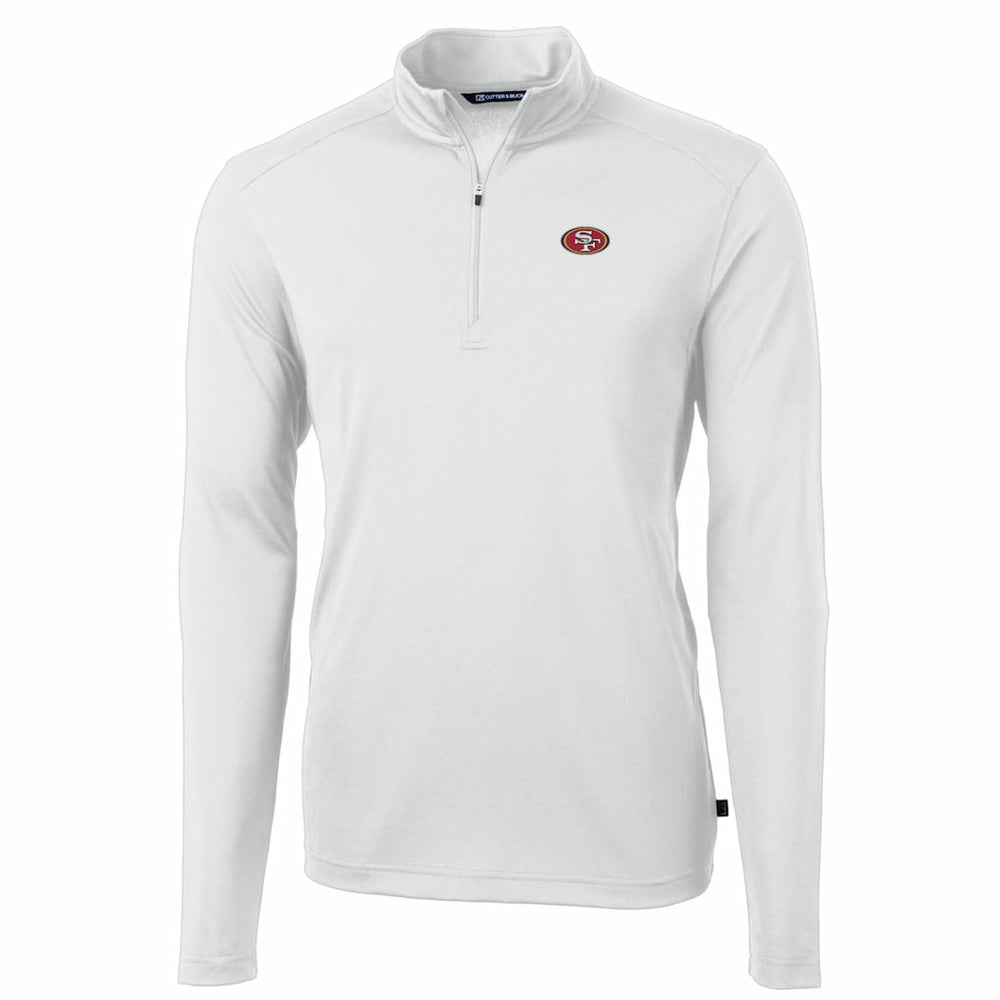 San Francisco 49ers Cutter & Buck Big & Tall Virtue Eco Pique Quarter-Zip Pullover Jacket - White Pullover