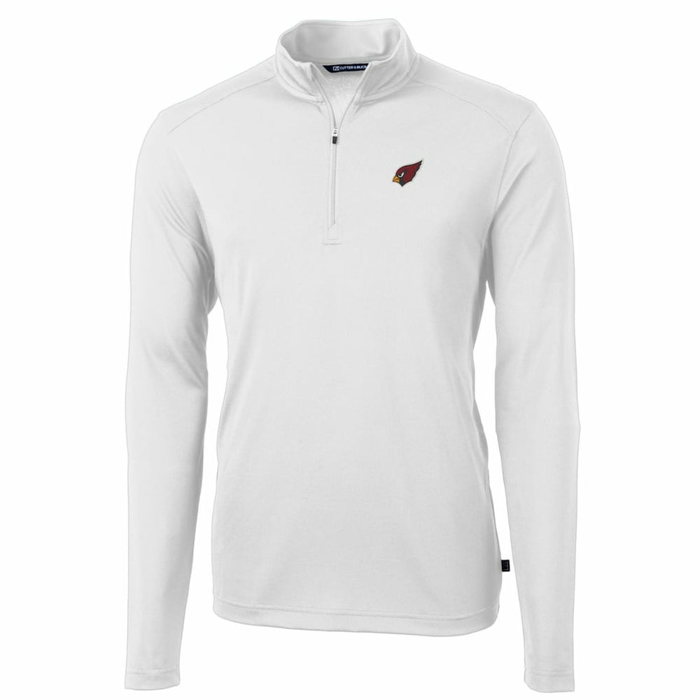 Arizona Cardinals Cutter & Buck Big & Tall Virtue Eco Pique Quarter-Zip Pullover Jacket - White Pullover