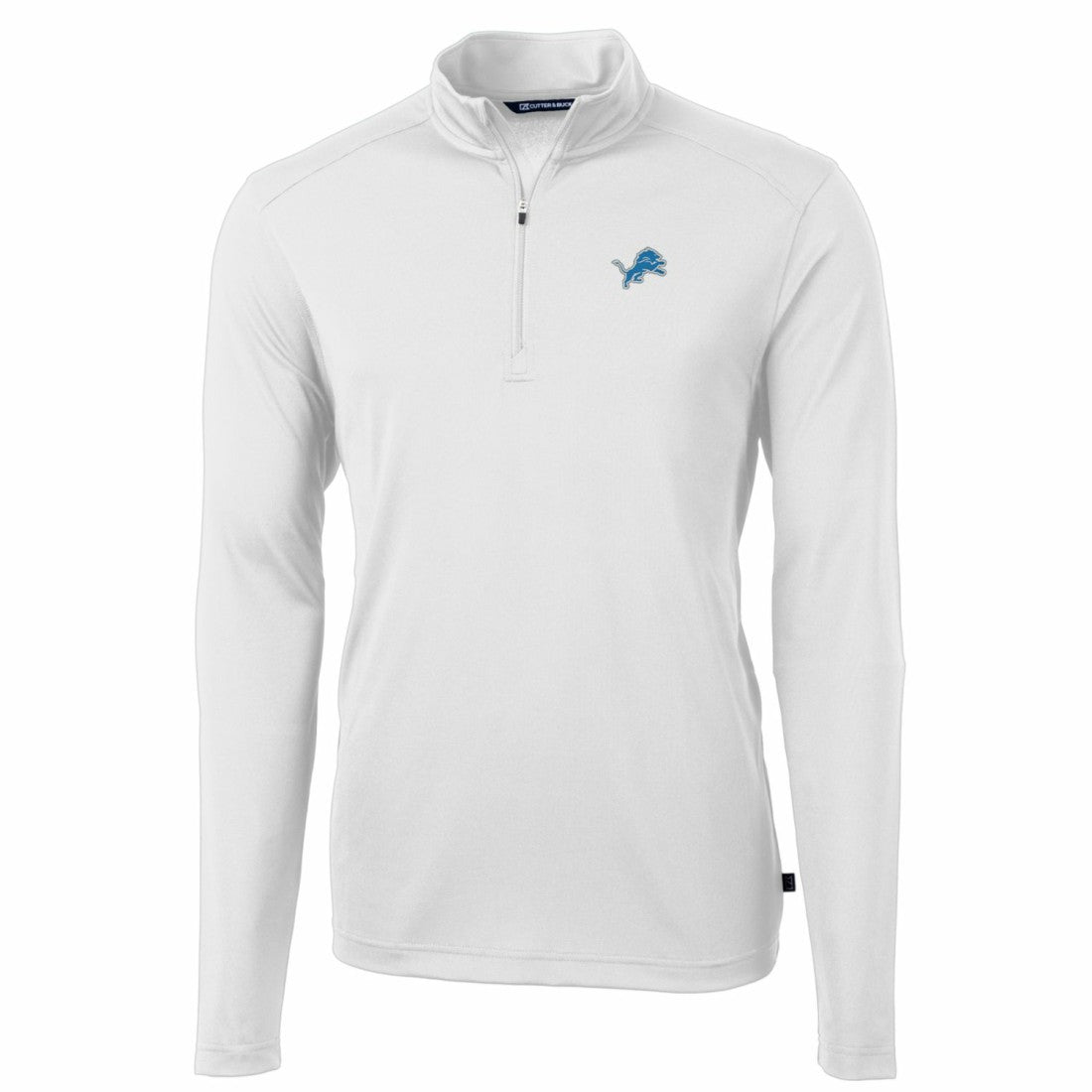 Detroit Lions Cutter & Buck Big & Tall Virtue Eco Pique Quarter-Zip Pullover Jacket - White Pullover