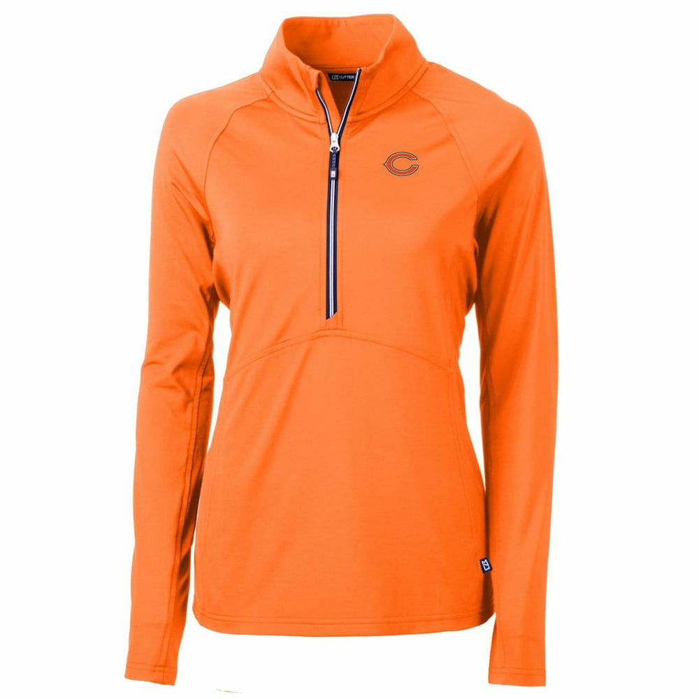 Chicago Bears Cutter & Buck Women's Adapt Eco Knit Stretch Recycled Half-Zip Pullover Top - Orange Pullover