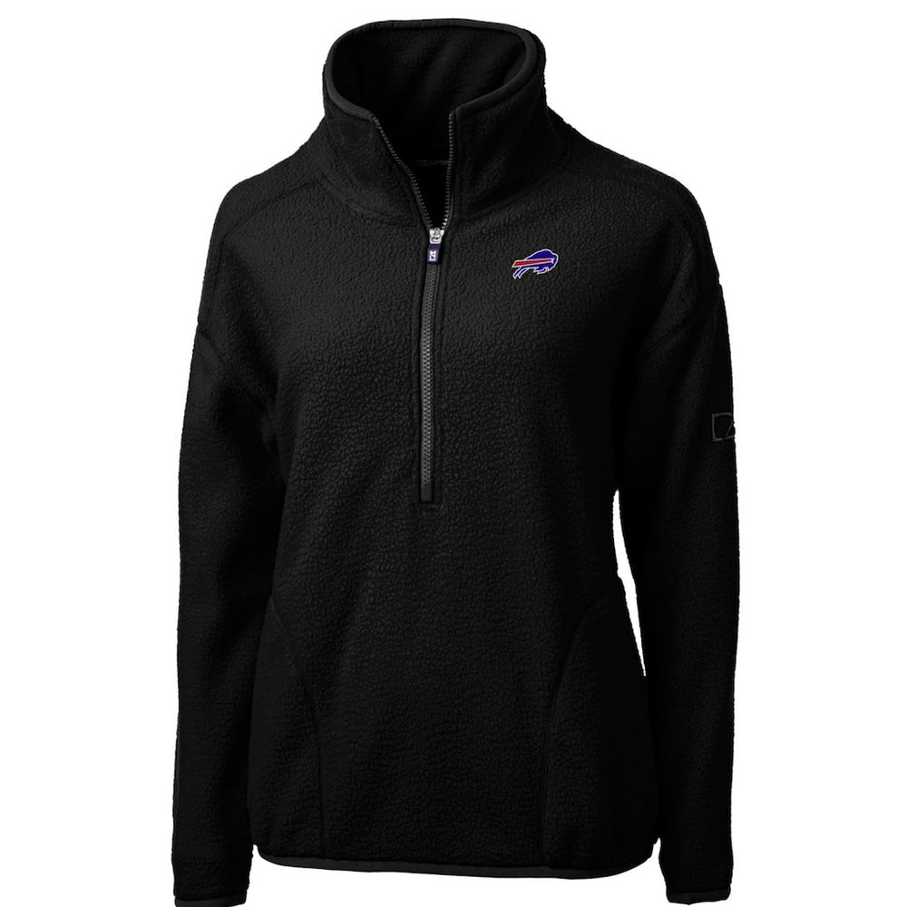 Buffalo Bills Cutter & Buck Women's Cascade Eco Sherpa Fleece Half-Zip Pullover Jacket - Black Pullover