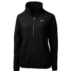 Buffalo Bills Cutter & Buck Women's Cascade Eco Sherpa Fleece Half-Zip Pullover Jacket - Black Pullover
