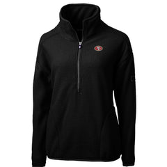 San Francisco 49ers Cutter & Buck Women's Cascade Eco Sherpa Fleece Half-Zip Pullover Jacket - Black Pullover