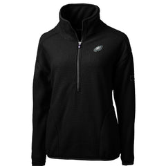Philadelphia Eagles Cutter & Buck Women's Cascade Eco Sherpa Fleece Half-Zip Pullover Jacket - Black Pullover