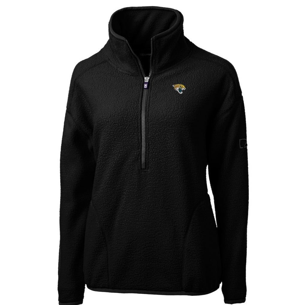Jacksonville Jaguars Cutter & Buck Women's Cascade Eco Sherpa Fleece Half-Zip Pullover Jacket - Black Pullover