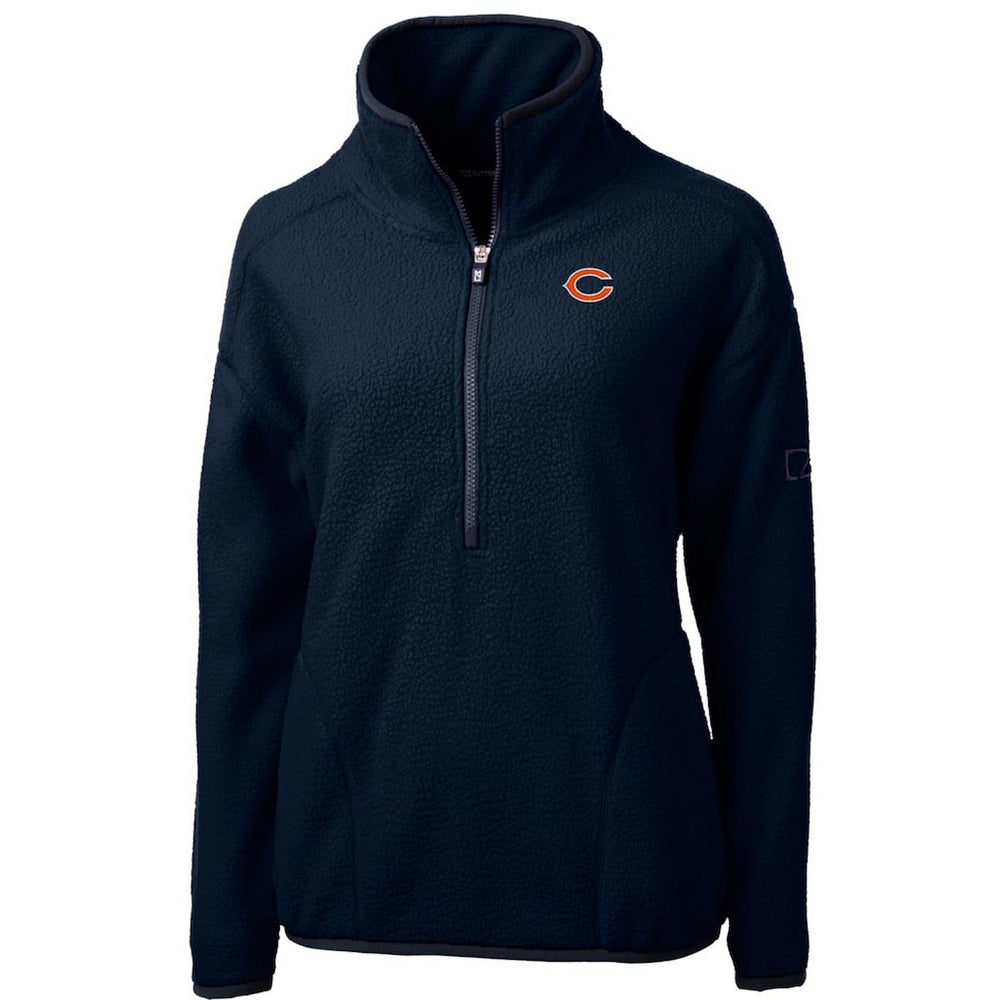 Chicago Bears Cutter & Buck Women's Cascade Eco Sherpa Fleece Half-Zip Pullover Jacket - Navy Pullover