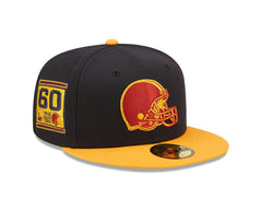 Cleveland Browns New Era 60th Anniversary 59FIFTY Fitted Hat - Navy/Gold Hats