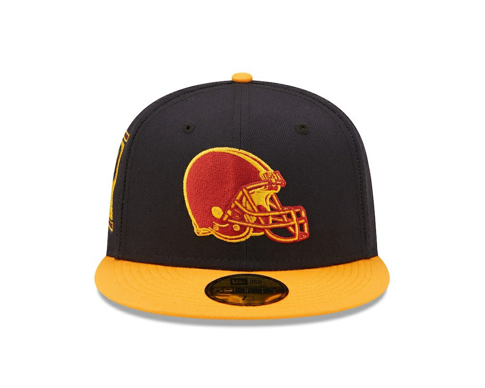 Cleveland Browns New Era 60th Anniversary 59FIFTY Fitted Hat - Navy/Gold Hats