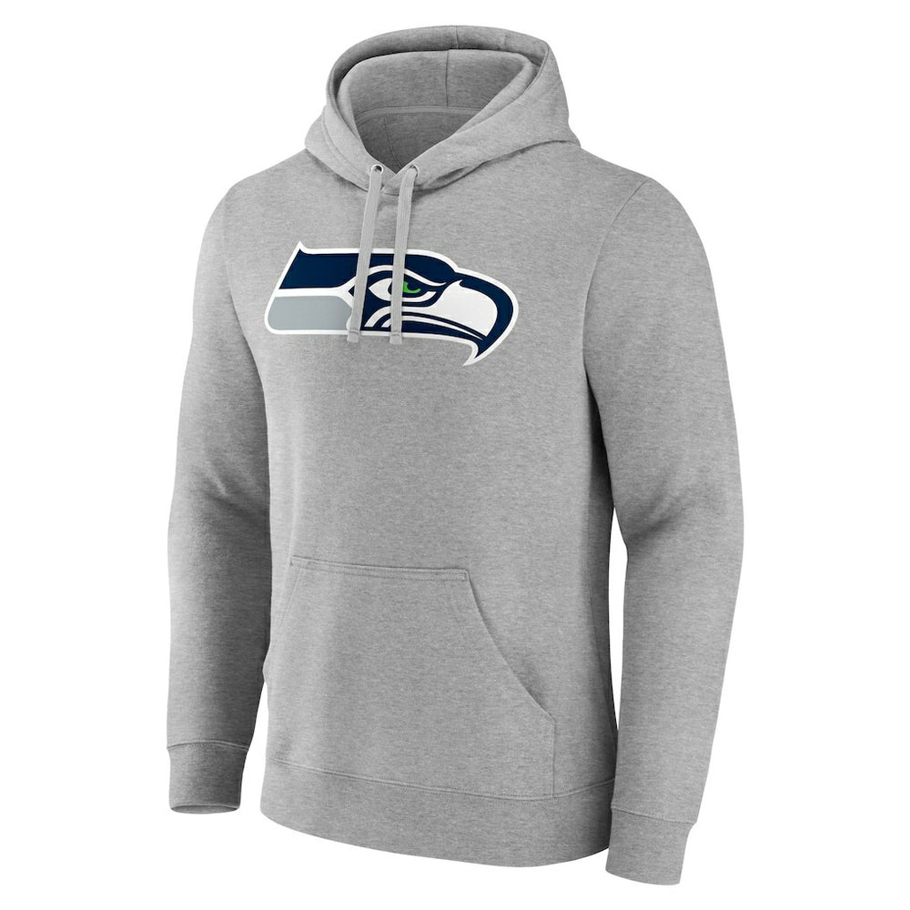 Seattle Seahawks Team Authentic Custom Pullover Hoodie - Heathered Gray Hoodies