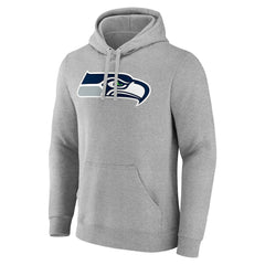 Seattle Seahawks Team Authentic Custom Pullover Hoodie - Heathered Gray Hoodies