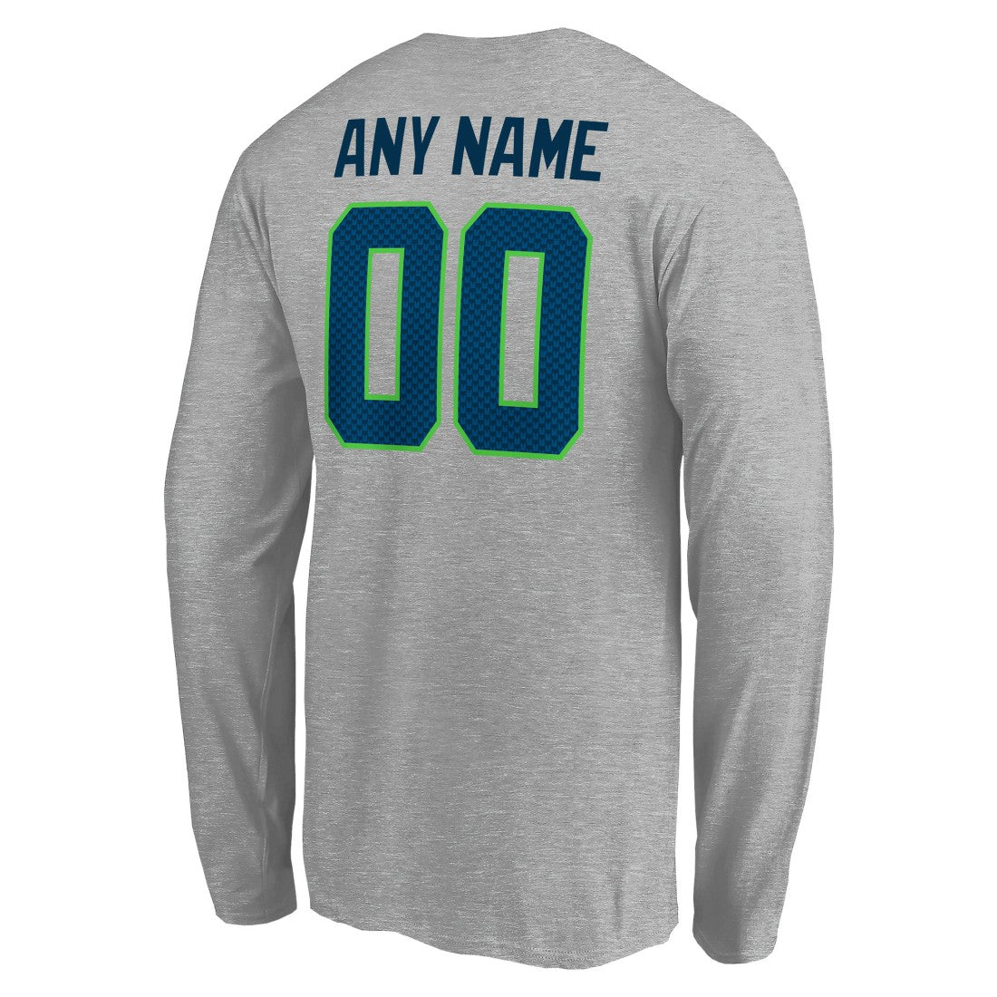 Seattle Seahawks Team Authentic Custom Long Sleeve T-Shirt - Gray T-shirts