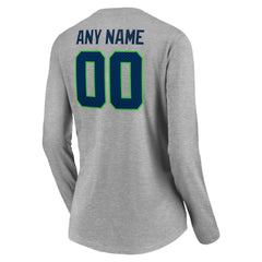 Seattle Seahawks Women's Team Authentic Custom Long Sleeve V-Neck T-Shirt - Gray T-shirts