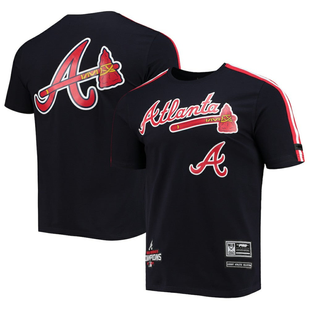 Atlanta Braves Pro Standard Taping T-Shirt - Navy/Red T-shirts