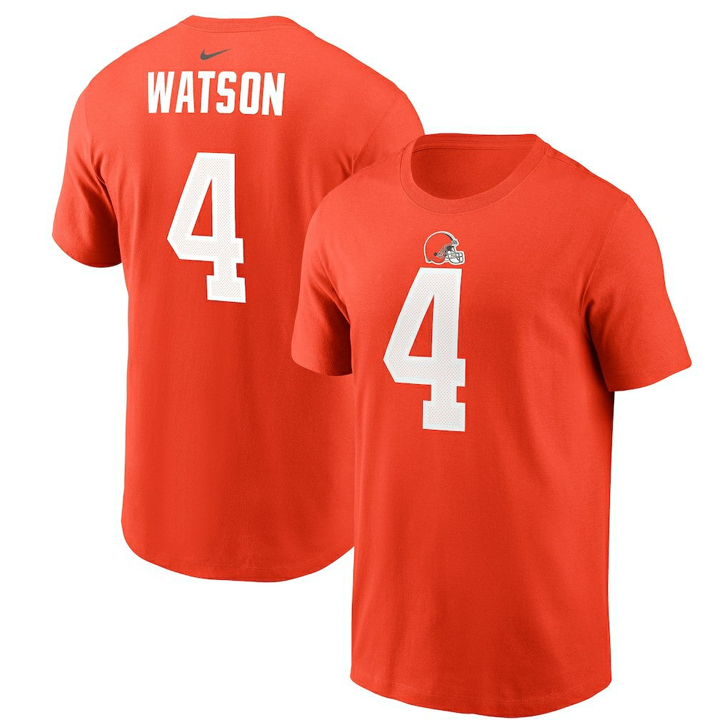 Deshaun Watson Cleveland Browns Player Name & Number T-Shirt - Orange T-shirts