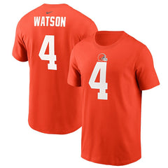 Deshaun Watson Cleveland Browns Player Name & Number T-Shirt - Orange T-shirts
