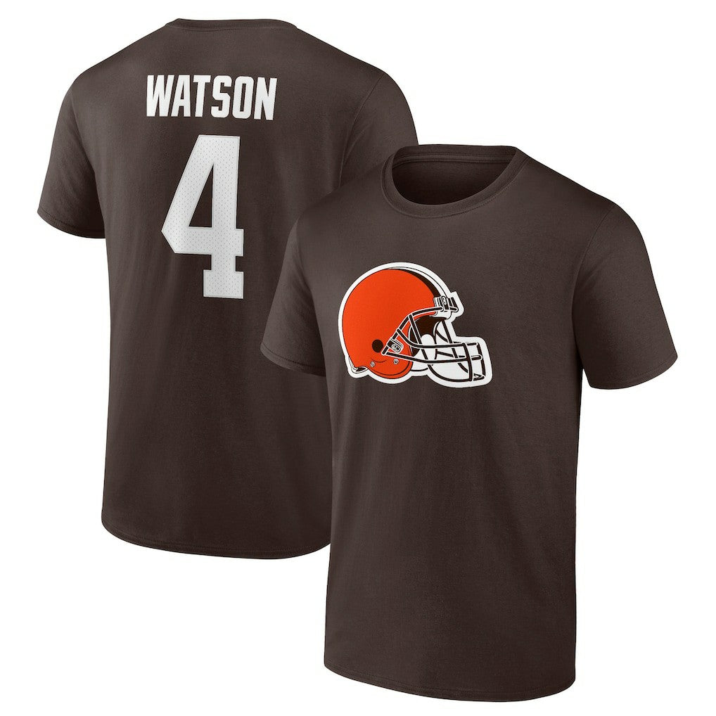 Deshaun Watson Cleveland Browns Player Icon Name & Number T-Shirt - Brown T-shirts