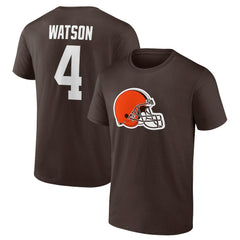 Deshaun Watson Cleveland Browns Player Icon Name & Number T-Shirt - Brown T-shirts