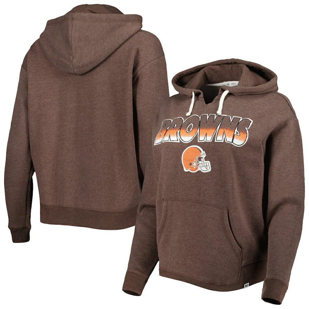 Cleveland Browns '47 Women's Color Rise Kennedy Pullover Hoodie - Brown Hoodies