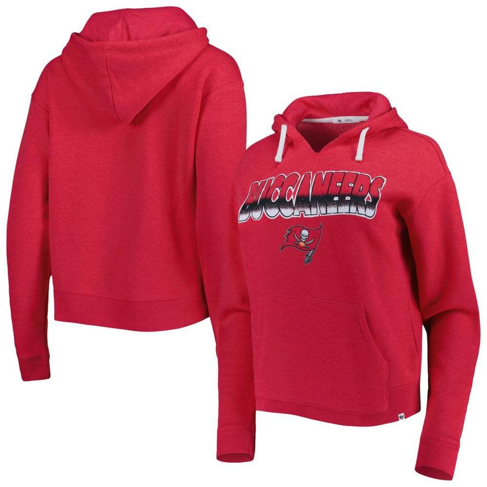 Tampa Bay Buccaneers '47 Women's Color Rise Kennedy Notch Neck Pullover Hoodie - Red Hoodies