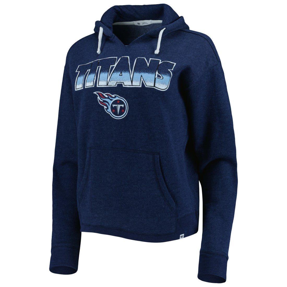 Tennessee Titans '47 Women's Color Rise Kennedy Notch Neck Pullover Hoodie - Navy Hoodies