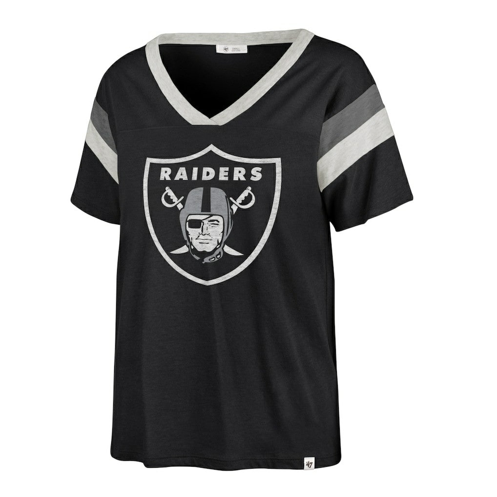 Las Vegas Raiders '47 Women's Phoenix V-Neck T-Shirt - Black T-shirts