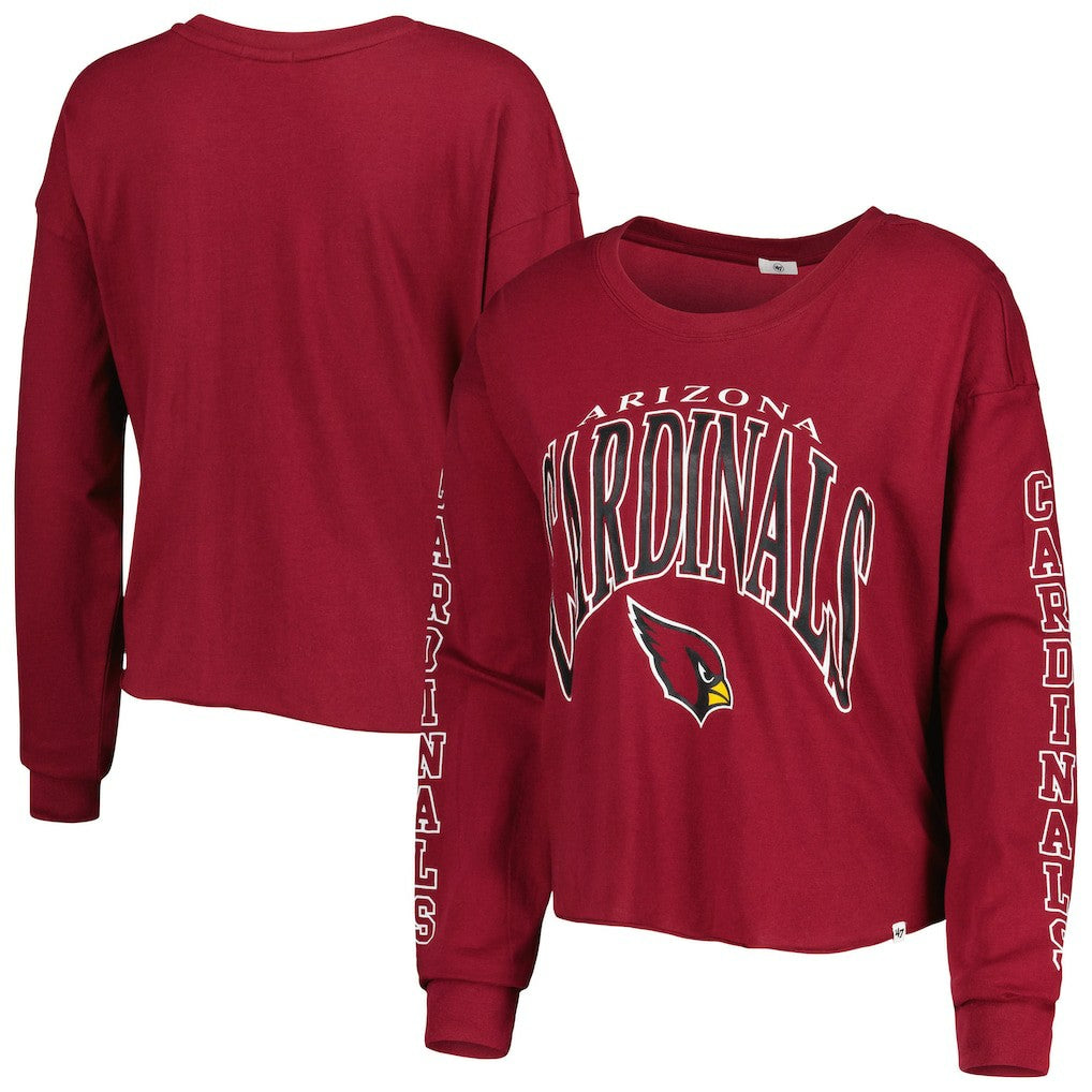 Arizona Cardinals '47 Women's Skyler Parkway Cropped Long Sleeve T-Shirt - Cardinal T-shirts