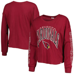 Arizona Cardinals '47 Women's Skyler Parkway Cropped Long Sleeve T-Shirt - Cardinal T-shirts