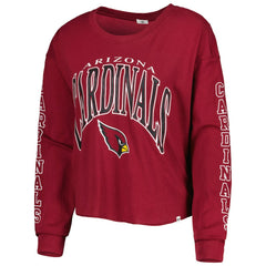 Arizona Cardinals '47 Women's Skyler Parkway Cropped Long Sleeve T-Shirt - Cardinal T-shirts