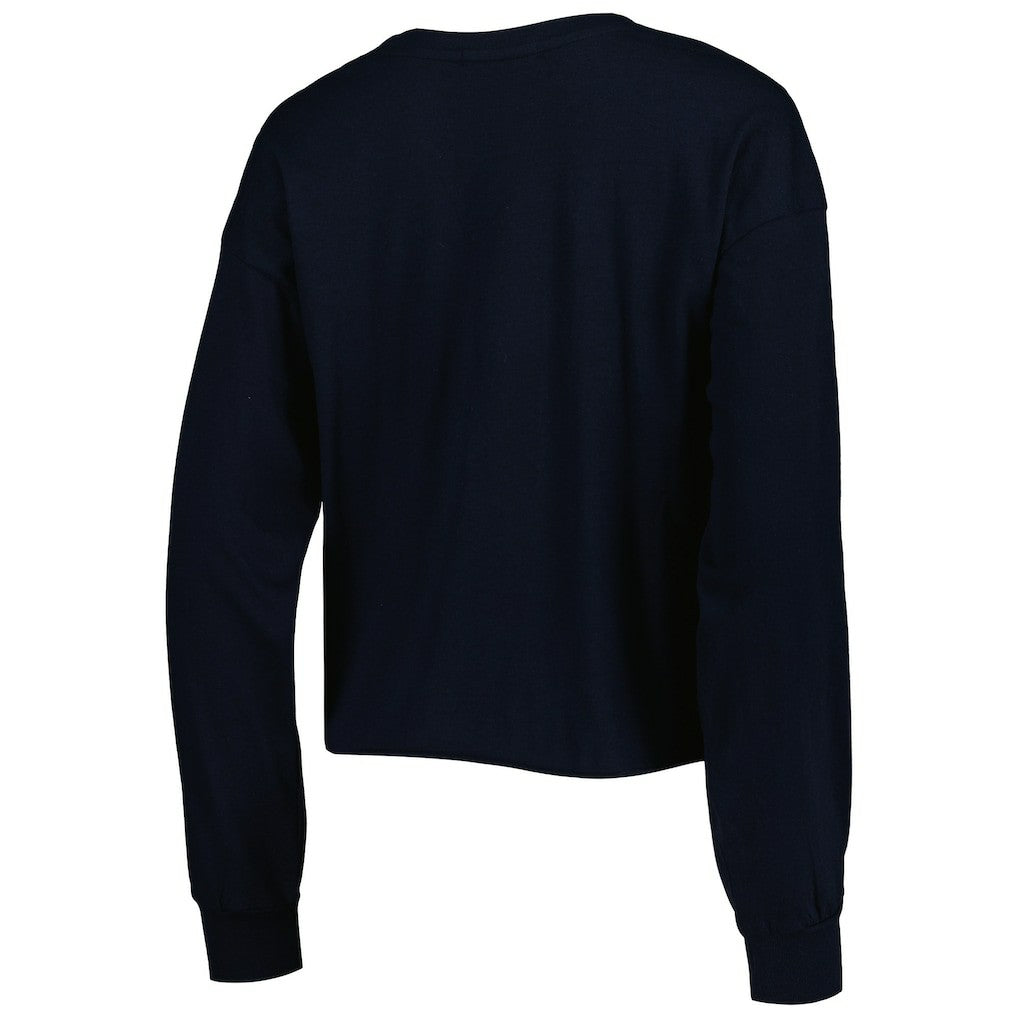 New Orleans Saints '47 Women's Skyler Parkway Cropped Long Sleeve T-Shirt - Black T-shirts