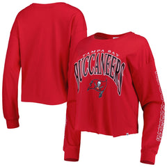 Tampa Bay Buccaneers '47 Women's Skyler Parkway Cropped Long Sleeve T-Shirt - Red T-shirts