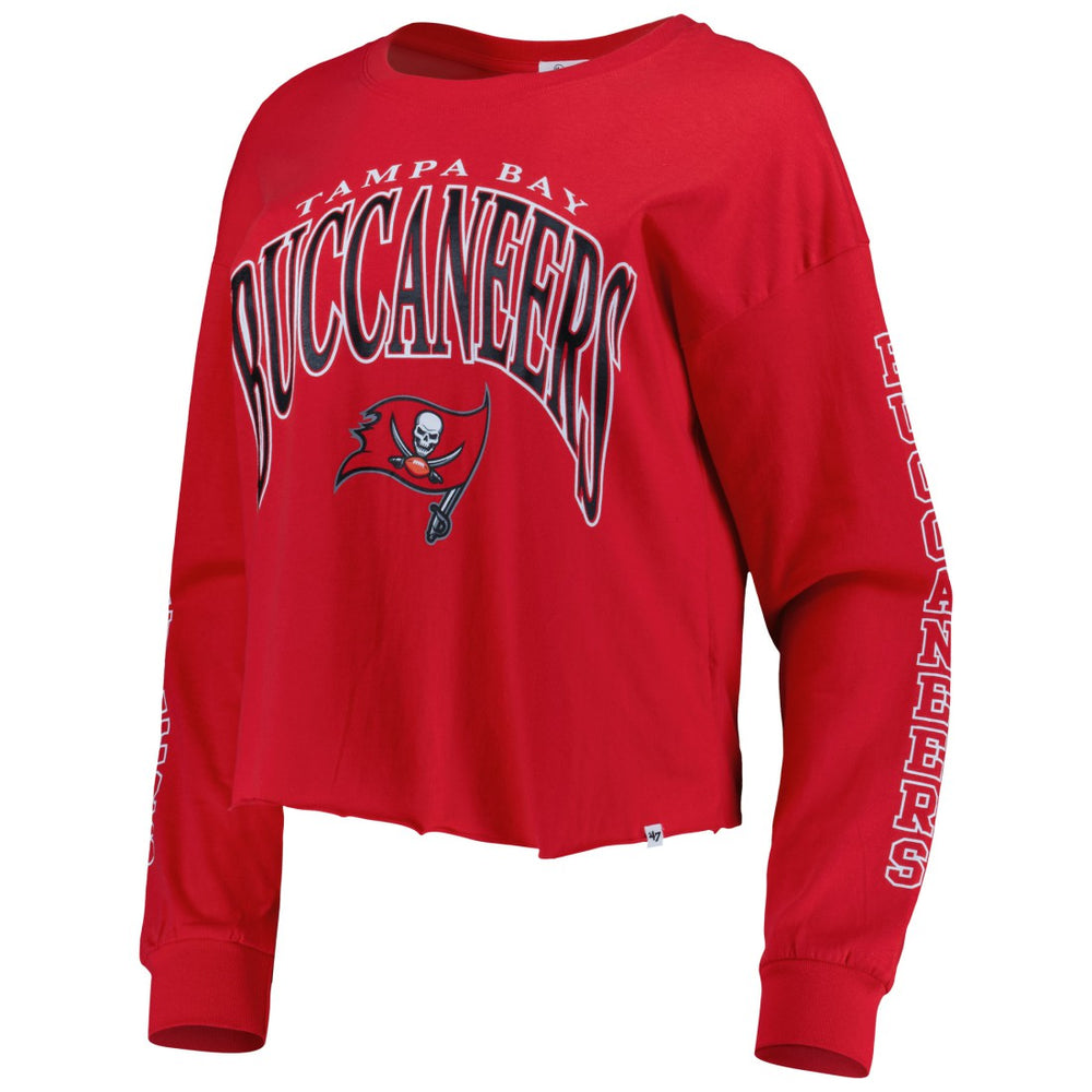Tampa Bay Buccaneers '47 Women's Skyler Parkway Cropped Long Sleeve T-Shirt - Red T-shirts