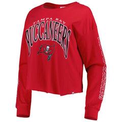 Tampa Bay Buccaneers '47 Women's Skyler Parkway Cropped Long Sleeve T-Shirt - Red T-shirts