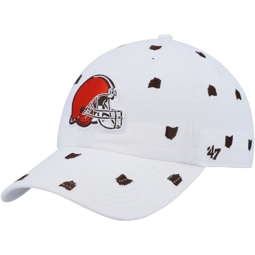 Cleveland Browns '47 Women's Confetti Clean Up Logo Adjustable Hat - White Hats