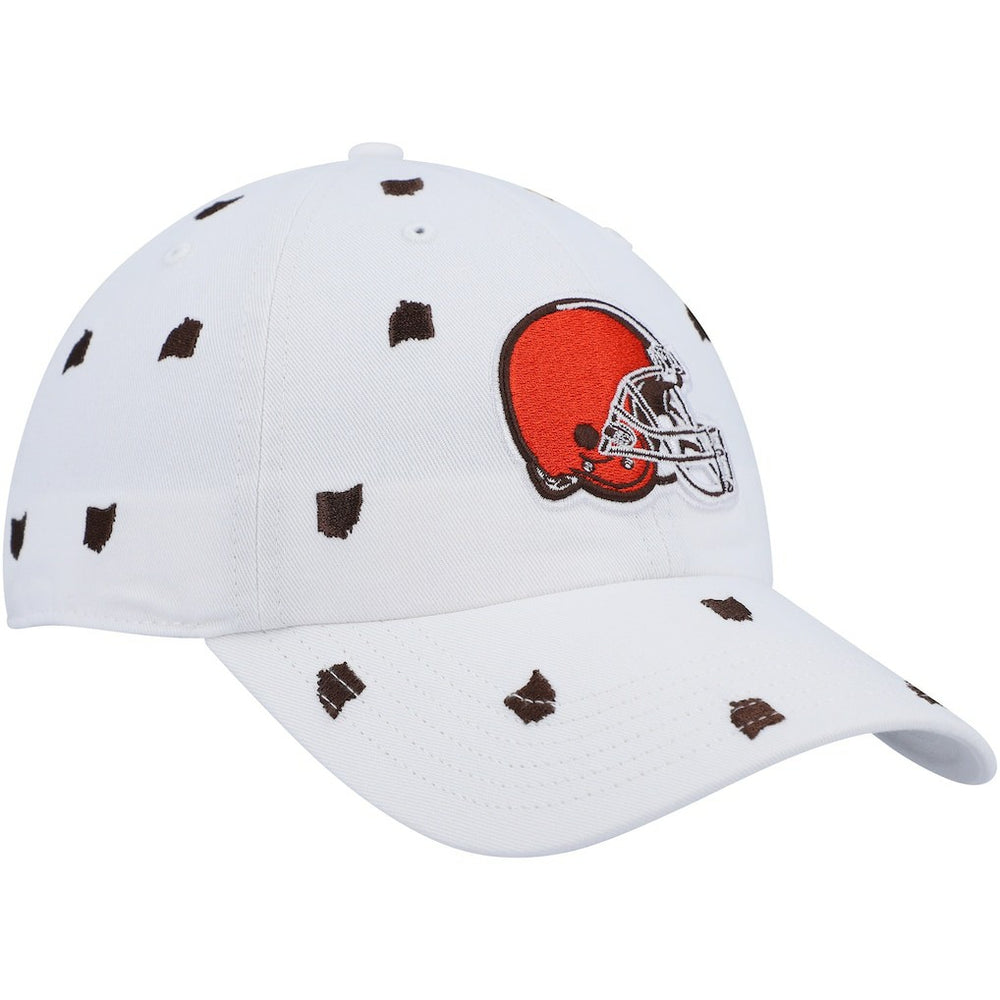 Cleveland Browns '47 Women's Confetti Clean Up Logo Adjustable Hat - White Hats