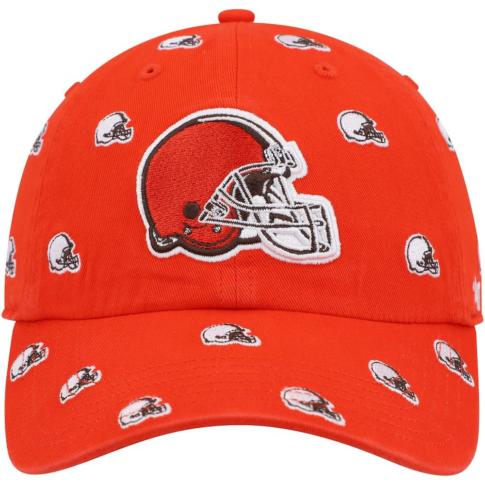 Cleveland Browns '47 Women's Confetti Clean Up Logo Adjustable Hat - Orange Hats