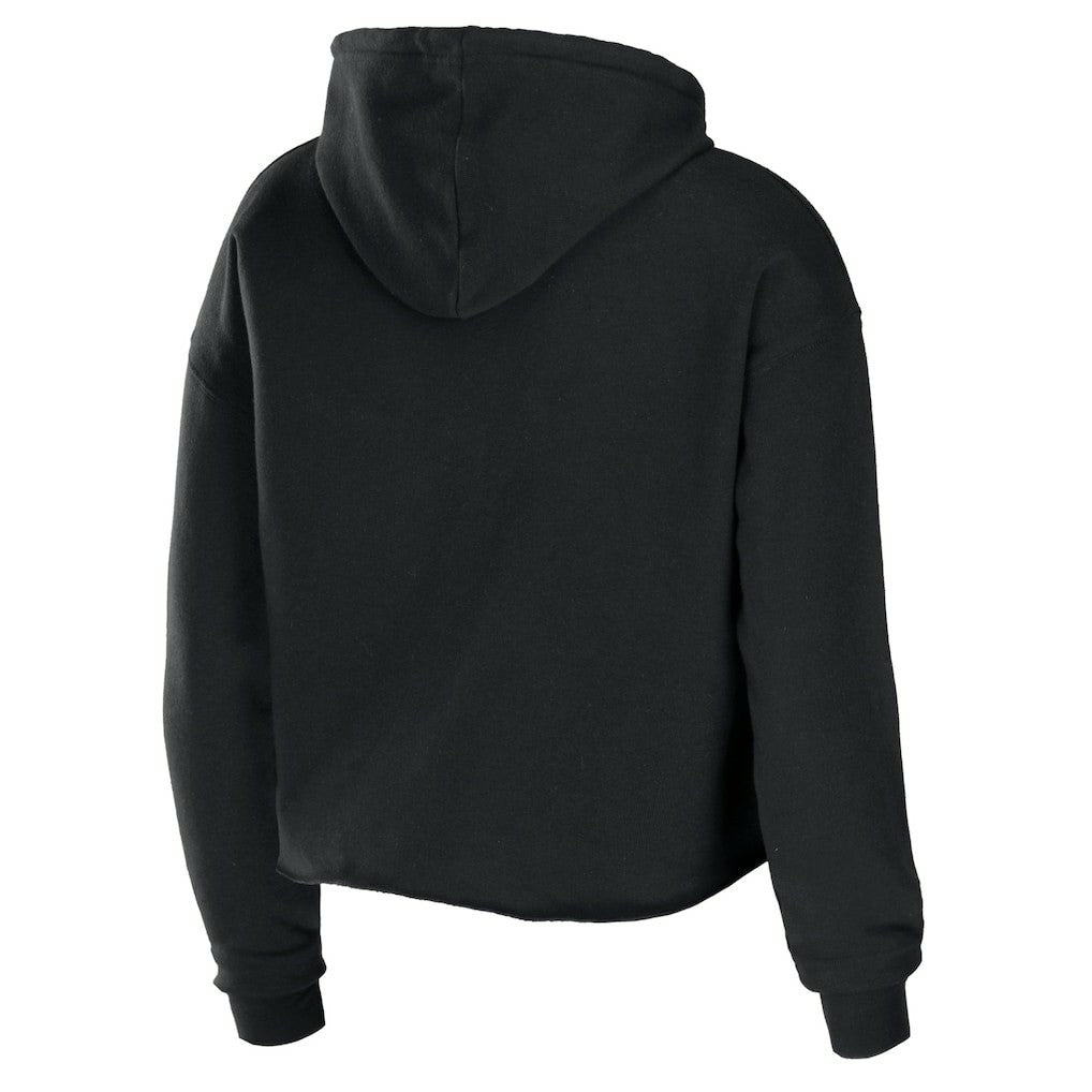 Carolina Panthers WEAR by Erin Andrews Women's Cropped Sponge Fleece Pullover Hoodie - Black Hoodies