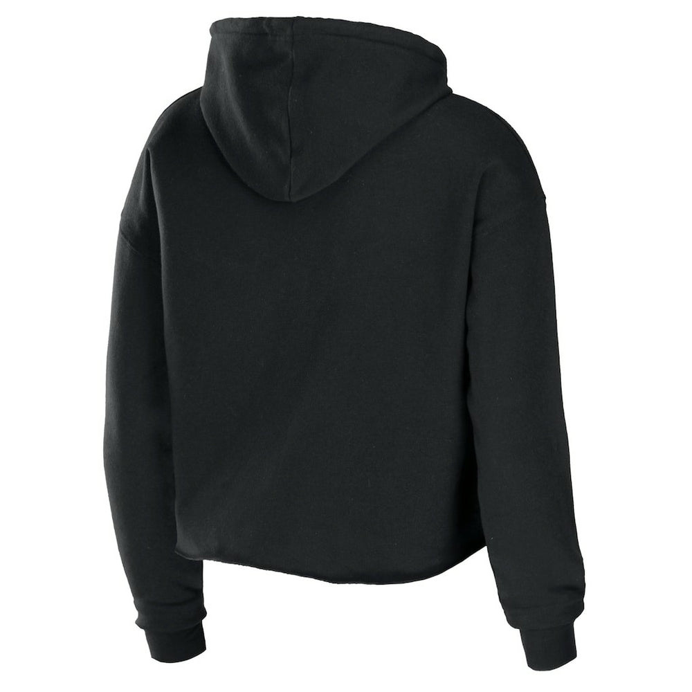 Carolina Panthers WEAR by Erin Andrews Women's Cropped Sponge Fleece Pullover Hoodie - Black Hoodies
