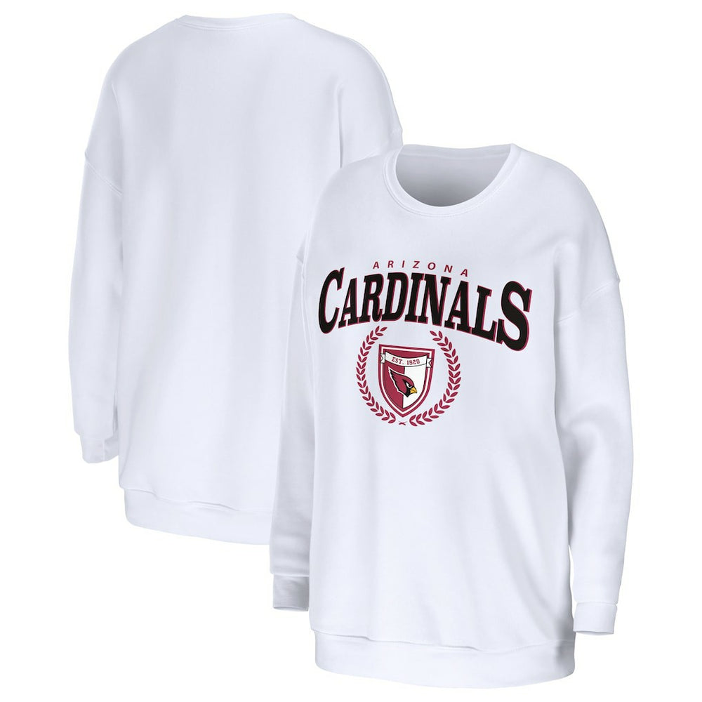 Arizona Cardinals WEAR by Erin Andrews Women's Oversized Pullover Sweatshirt - White Pullover