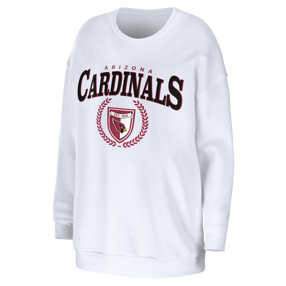 Arizona Cardinals WEAR by Erin Andrews Women's Oversized Pullover Sweatshirt - White Pullover