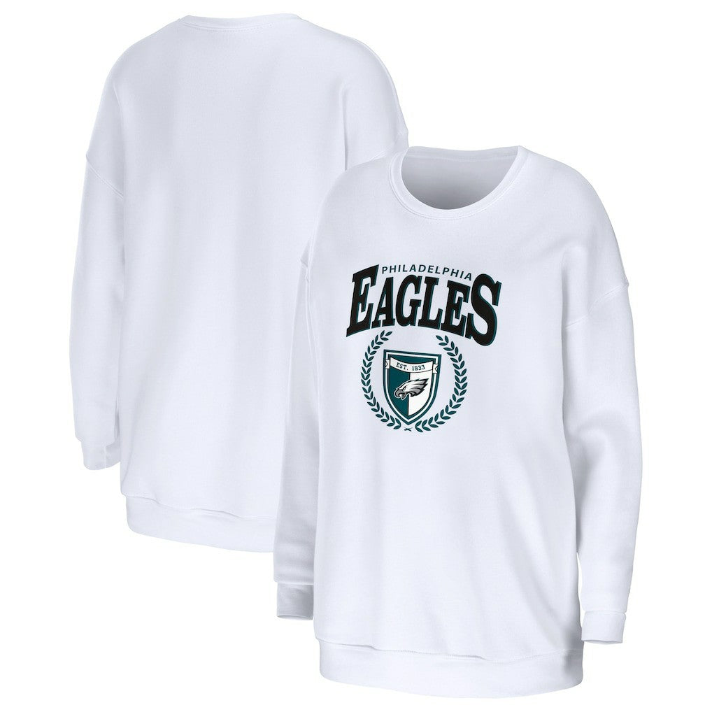 Philadelphia Eagles WEAR by Erin Andrews Women's Oversized Pullover Sweatshirt - White Pullover