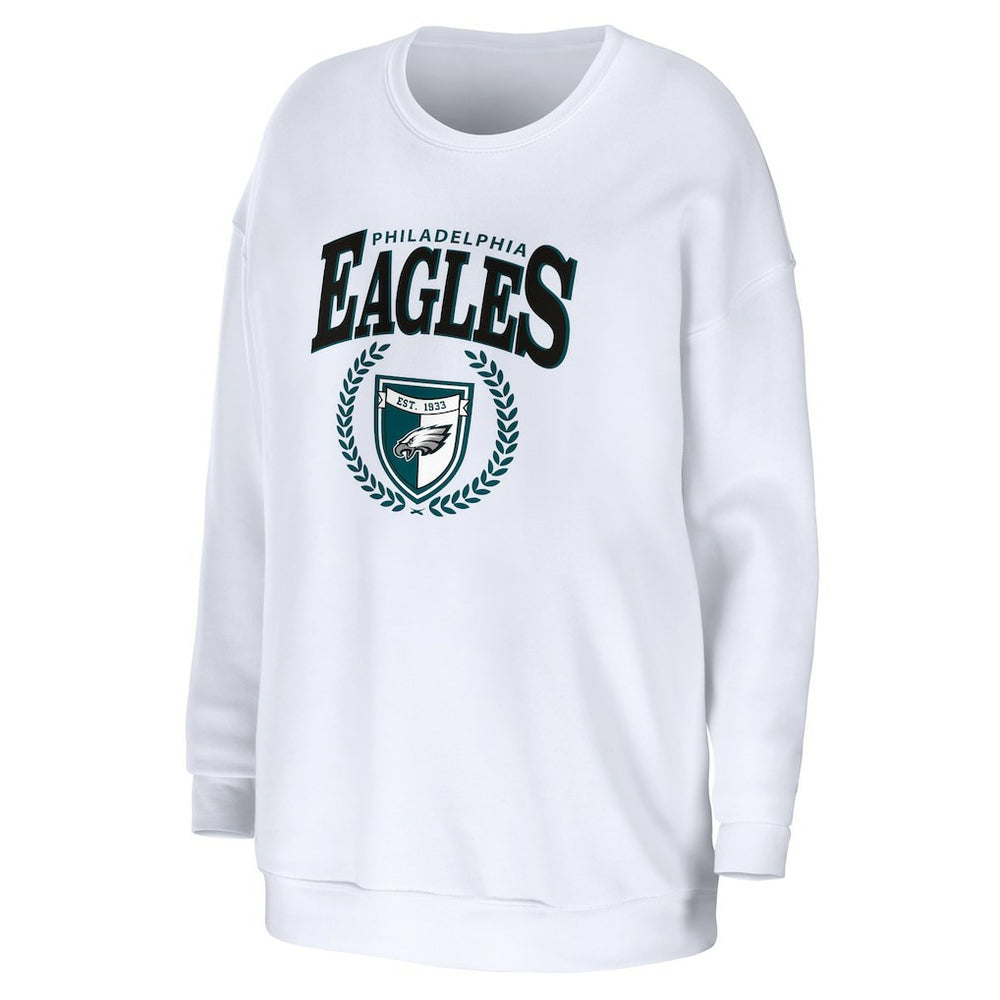 Philadelphia Eagles WEAR by Erin Andrews Women's Oversized Pullover Sweatshirt - White Pullover