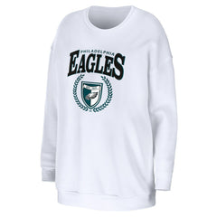Philadelphia Eagles WEAR by Erin Andrews Women's Oversized Pullover Sweatshirt - White Pullover